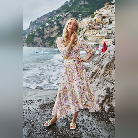 NWOT ESQUALO Floral Maxi Dress - Pink and Green - Picture 6 of 7